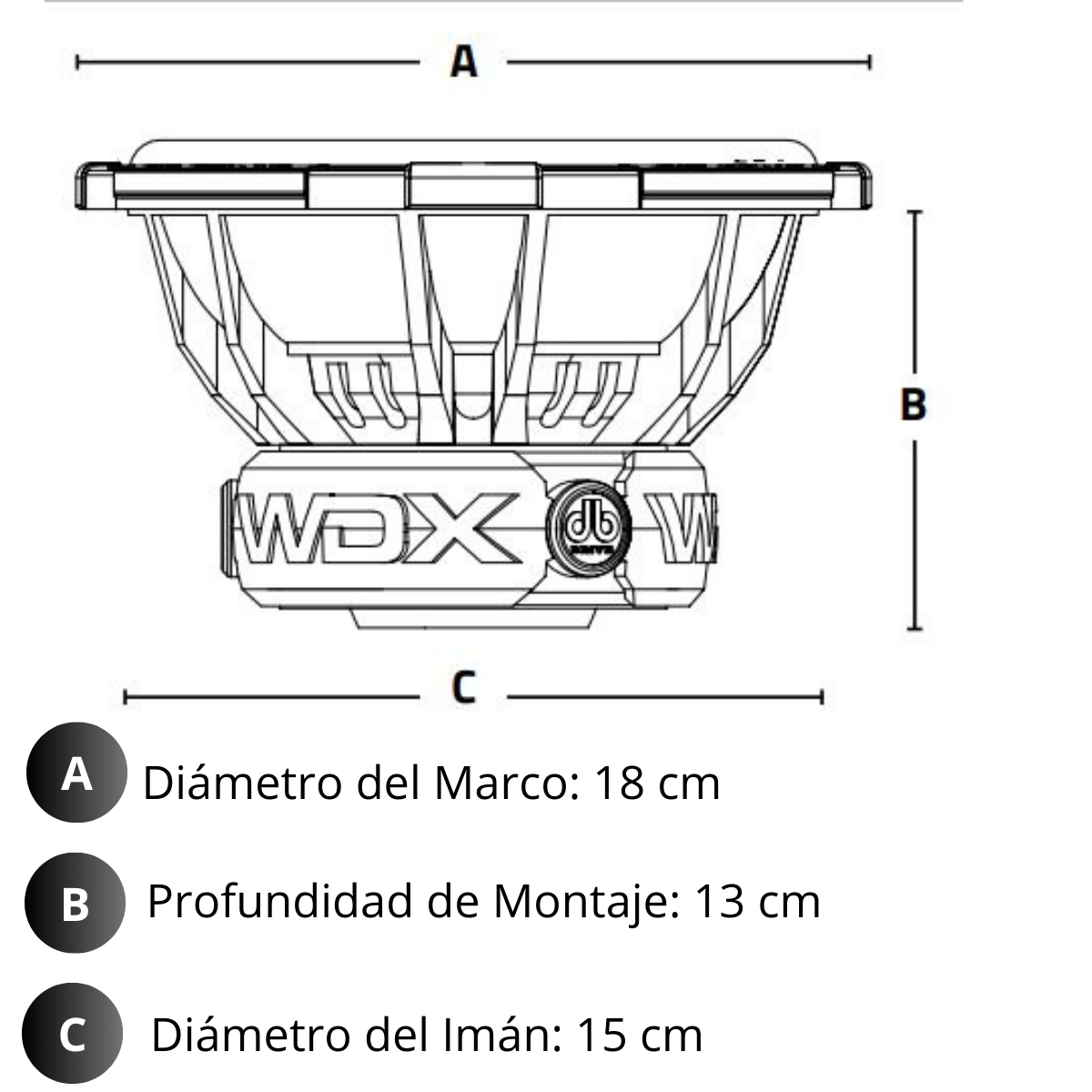 DB Drive WDX6.5G2-4 | Subwoofer de Competencia 6.5” con 1500W Máx