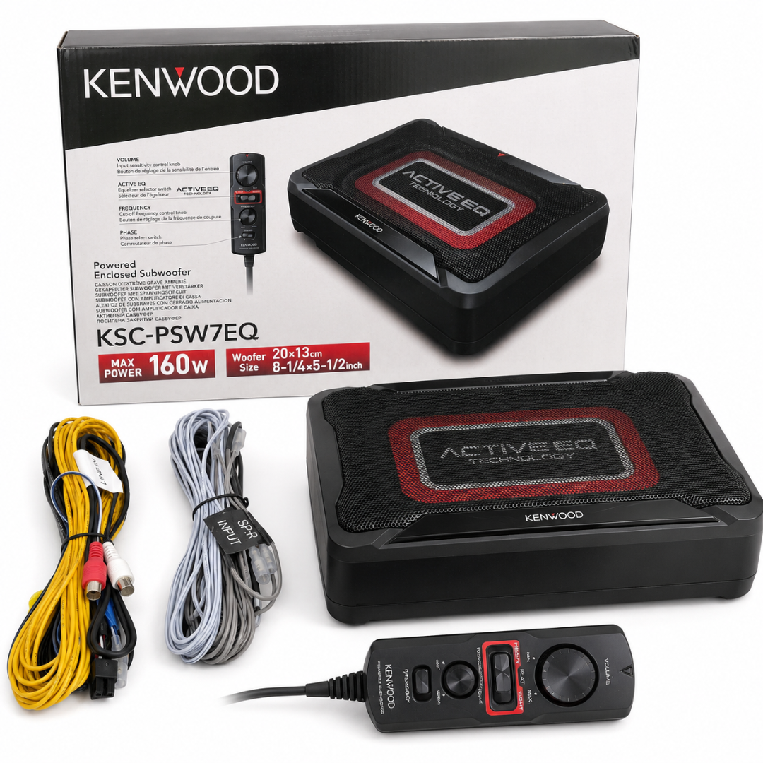 KENWOOD KSC-PSW7EQ Subwoofer Amplificado Compacto de 8" 160W