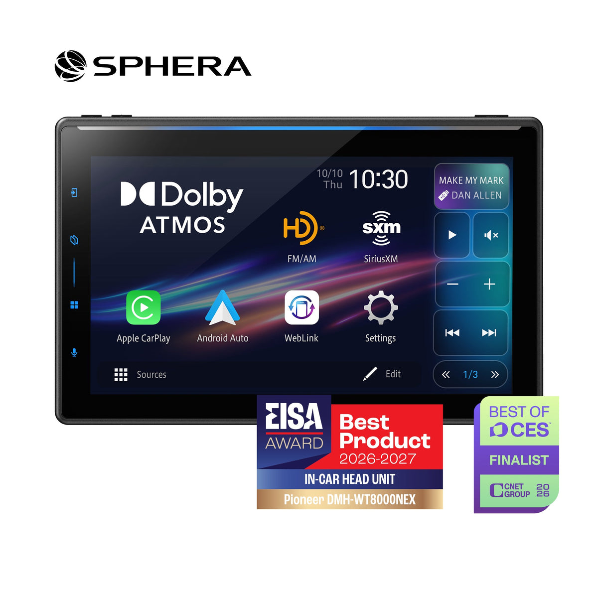 Pioneer DMH-WT8000NEX Pantalla multimedia digital 10.1" - DMH-WT8000NEX - imagen oficial 1