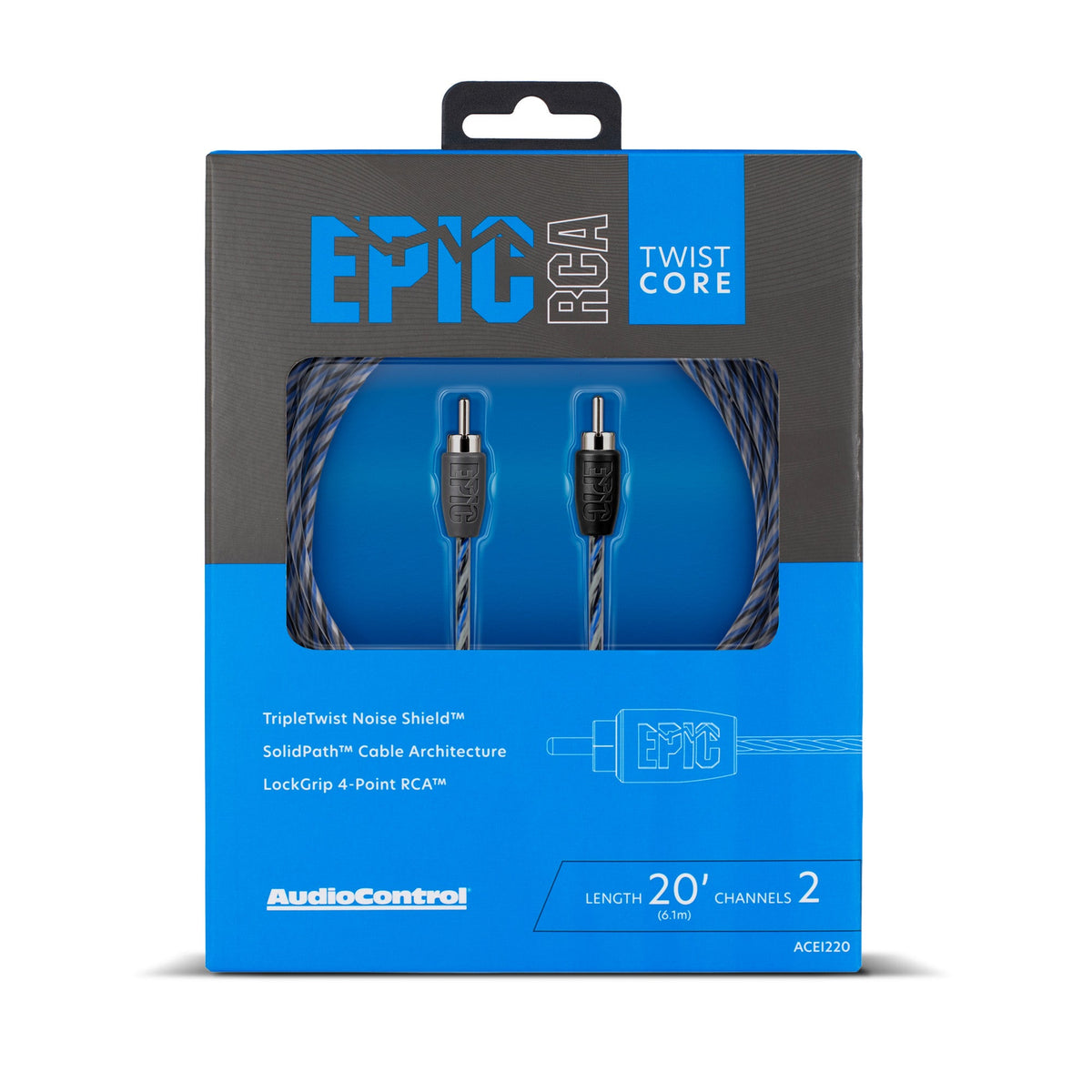 AudioControl ACEI220 EPIC: cable RCA de 2 canales y 20 pies
