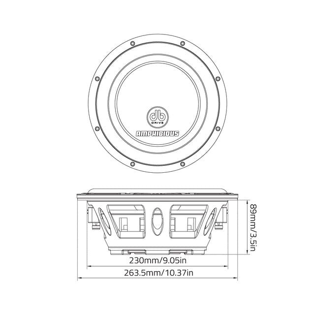 dB Drive APW10D4 Subwoofer Marino de 10 pulgadas Shallow Mount - APW10D4 - imagen producto 5