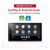 Pantalla Pioneer 6.8 Pulgadas CarplayAuto Dmh-w3000nex