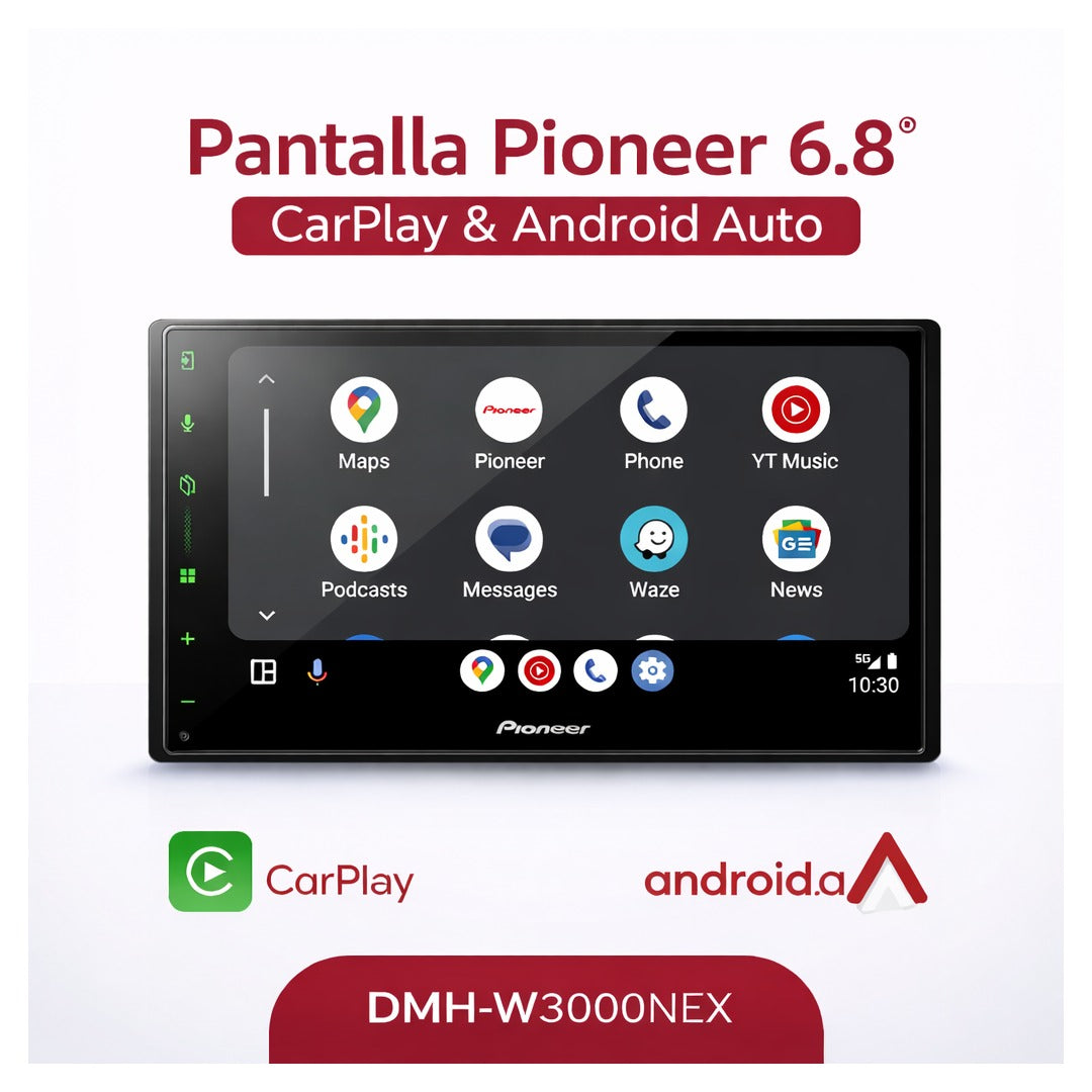 Pantalla Pioneer 6.8 Pulgadas CarplayAuto Dmh-w3000nex