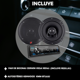 Pack autoestéreo Kenwood Kmm-bt232u + bocinas Cerwin Vega XED62