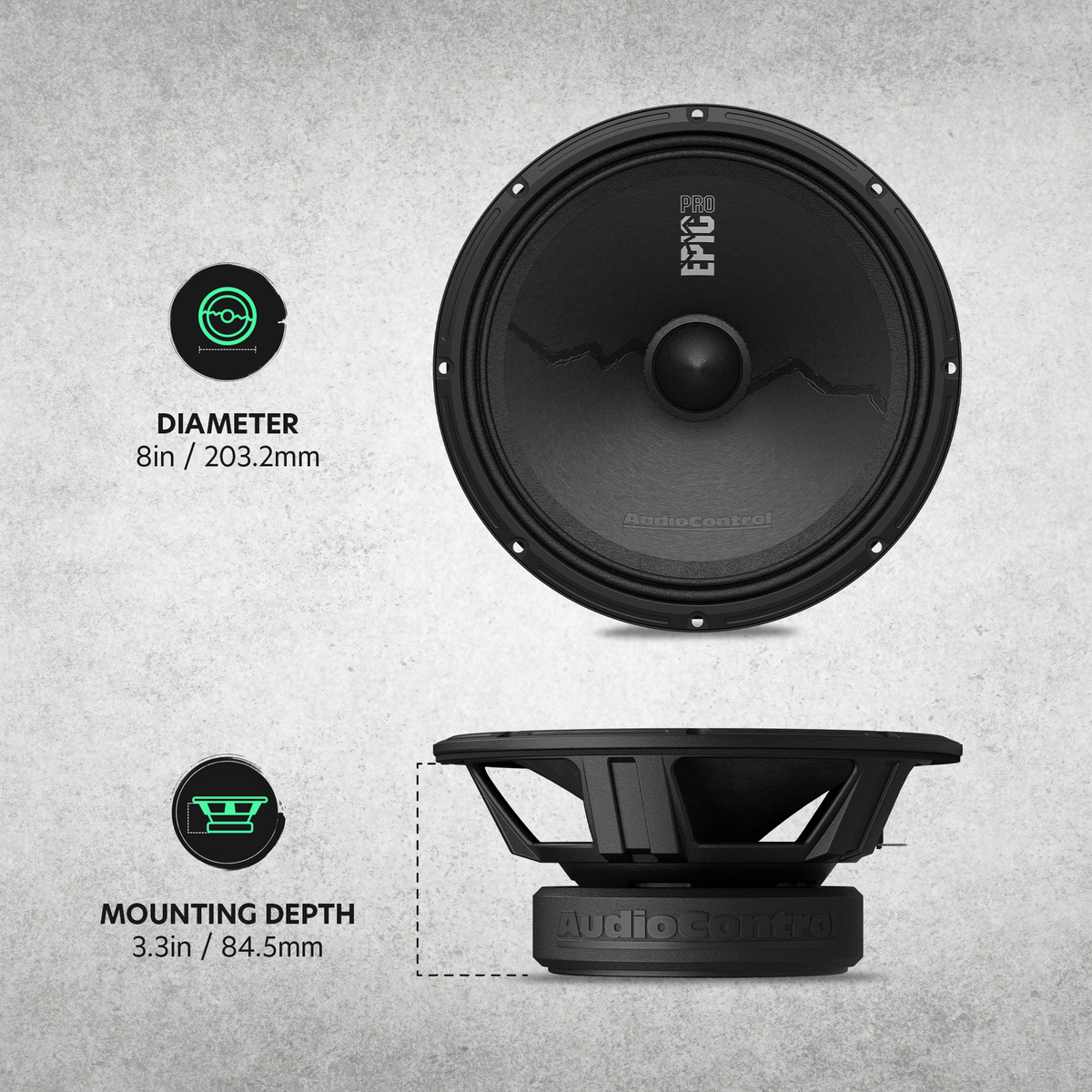 AudioControl EPICPRO8X Medio Rango 8 pulgadas 250W RMS 4 ohms - EPICPRO8X - imagen producto 5