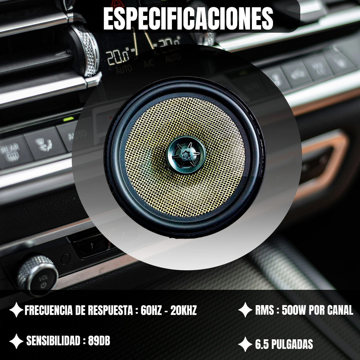 Bocinas 6.5″ Rock Series RKS-VW165C Plug & Play para VW
