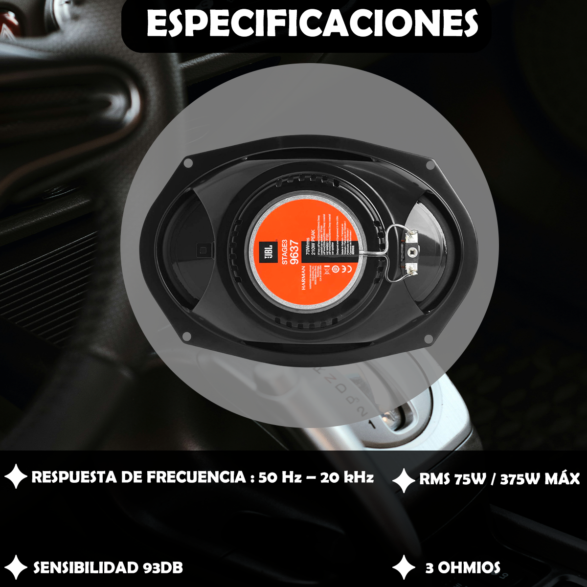 Bocinas JBL 6x9" STAGE3 9637F
