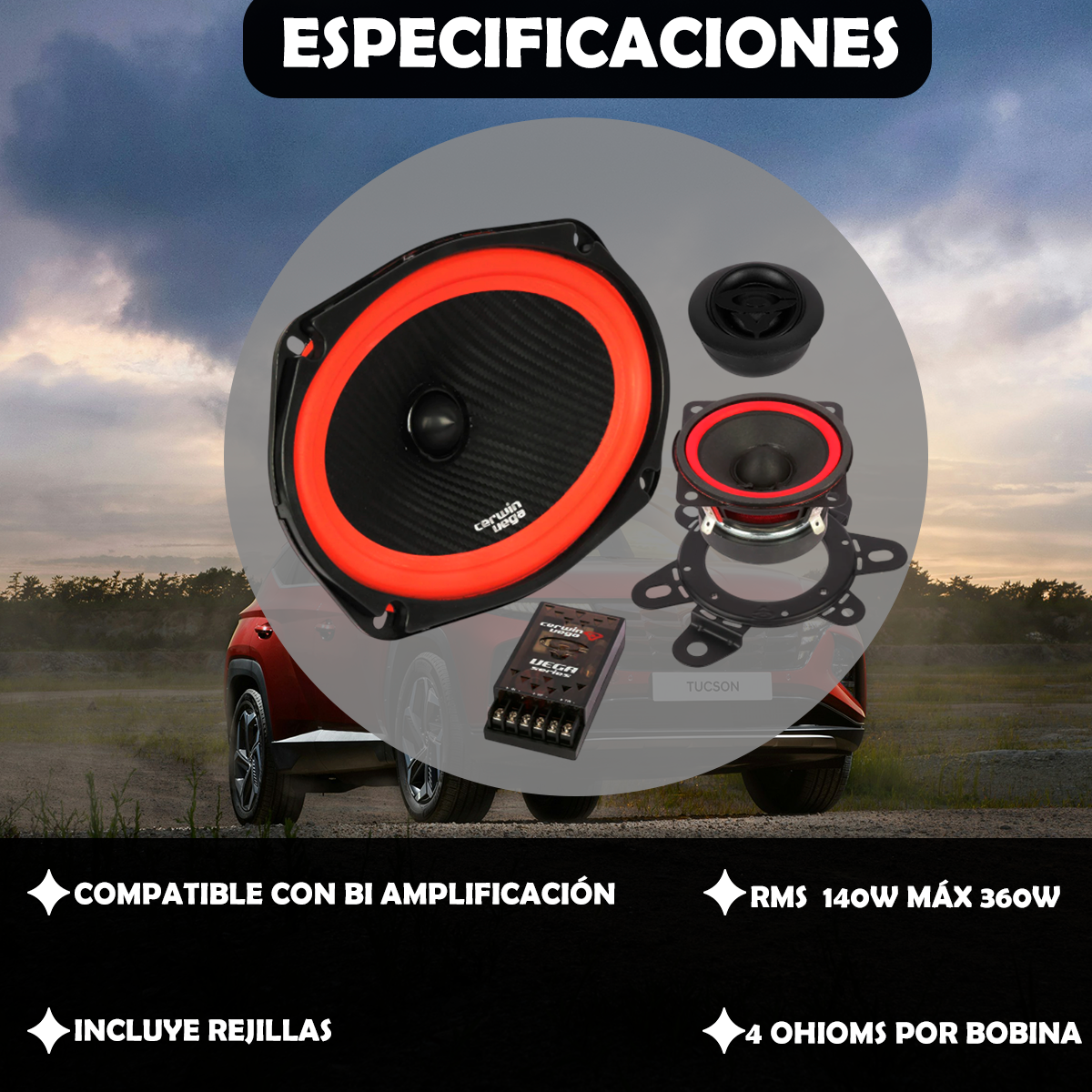 Set de Medios de 3 Vías 6x9 Pulgadas Versión 2025 V6925C