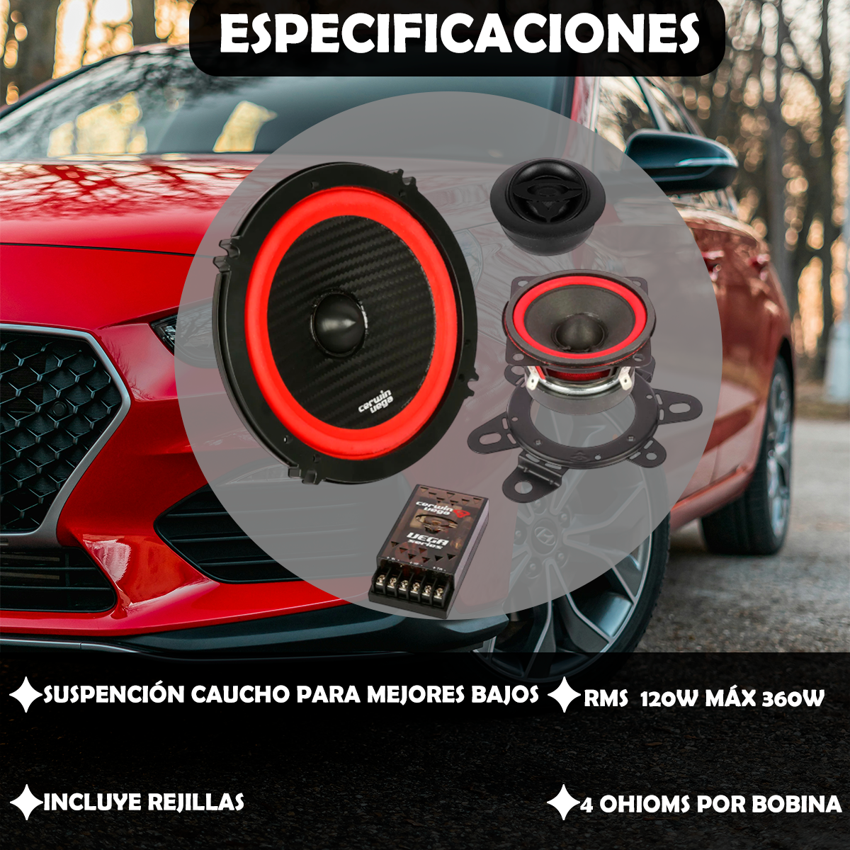 Set de Medios Cerwin Vega 3 Vías 6.5 y 2.5 Pulgadas Versión 2025 V6525C