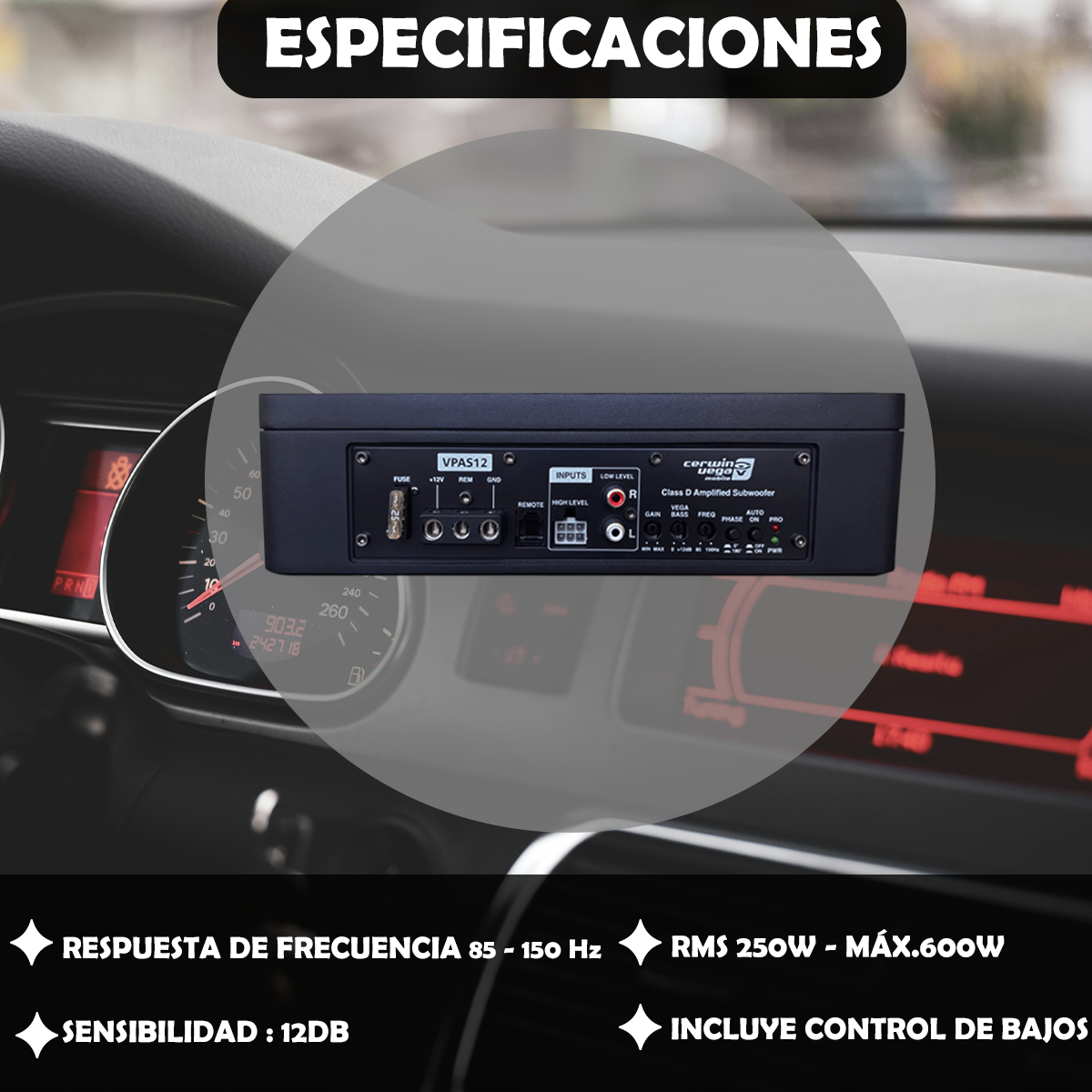 Subwoofer Amplificador Cerwin Vega 12 Pulgadas VPAS12