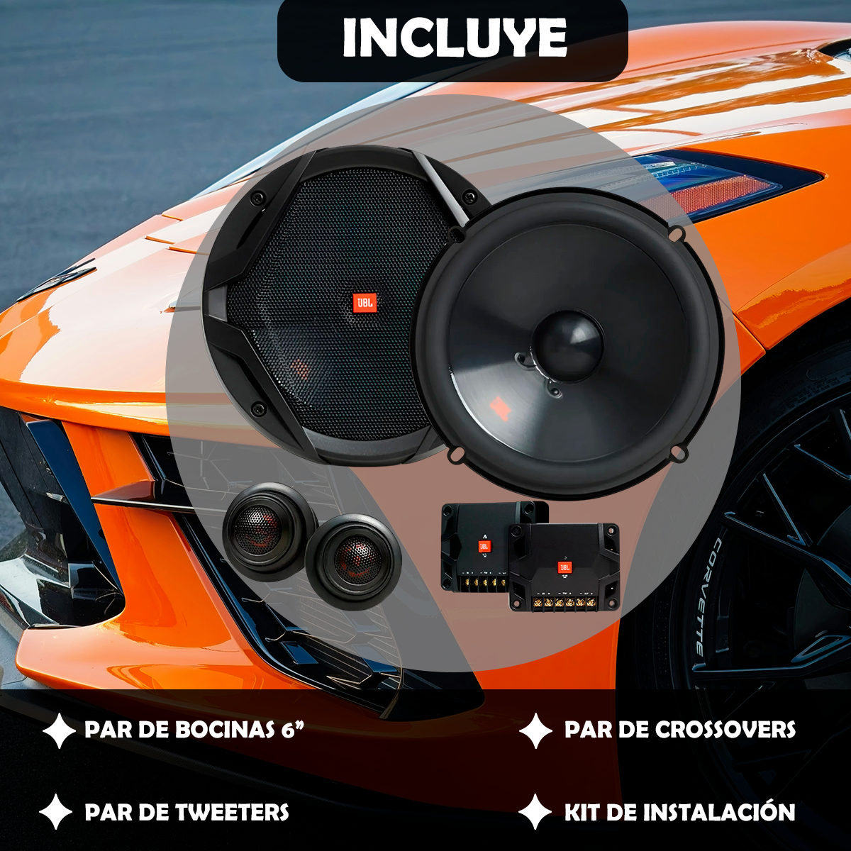 Set de medios JBL Bocinas de 6 Pulgadas GX608C