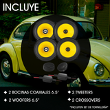 Paquete JL Audio Set de Medios C1-650 + Bocinas Coaxiales C1-650X