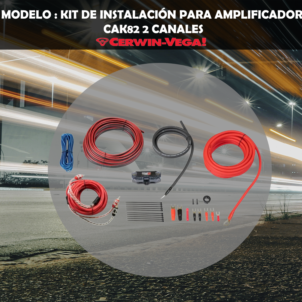 Kit de Instalación Cerwin Vega Calibre 8 de 2 Canales CAK82
