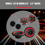 Set de Medios Cerwin Vega 3 Vías 6.5 y 2.5 Pulgadas Versión 2025 V6525C