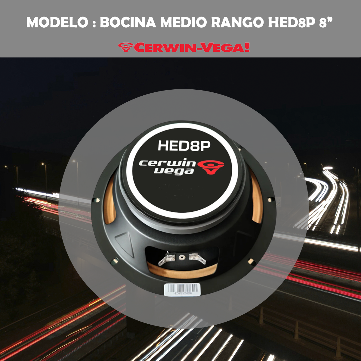 Bocina  Medio Rango Cerwin Vega HED PRO 8 Pulgadas HED8P