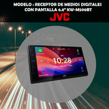Receptor de medios digitales JVC Carplay touchscreen 6.8" KW-M590BT