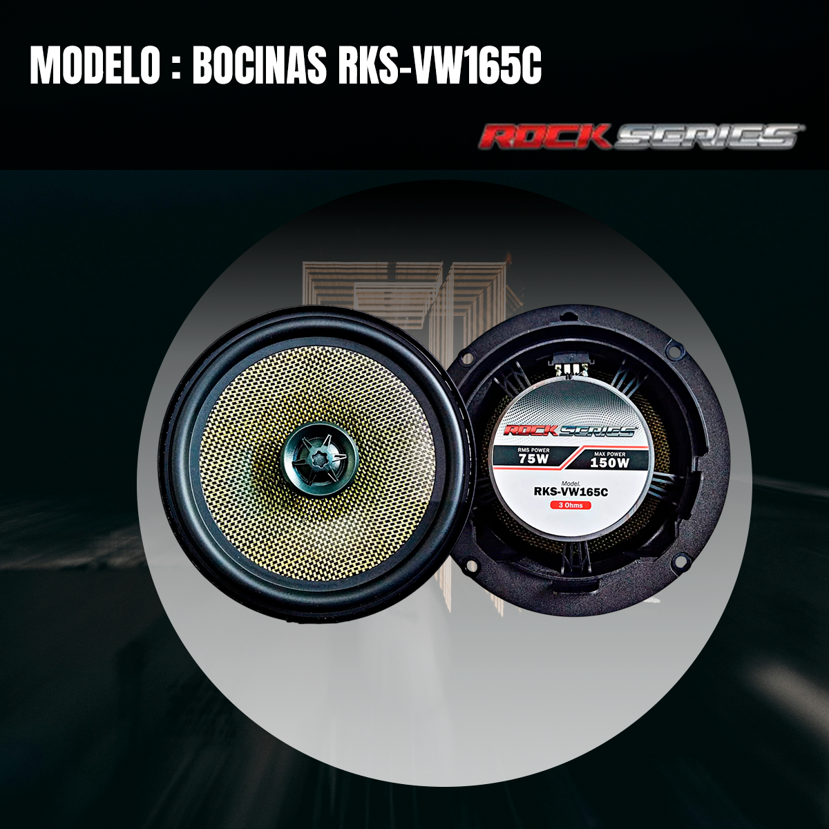 Bocinas 6.5″ Rock Series RKS-VW165C Plug & Play para VW