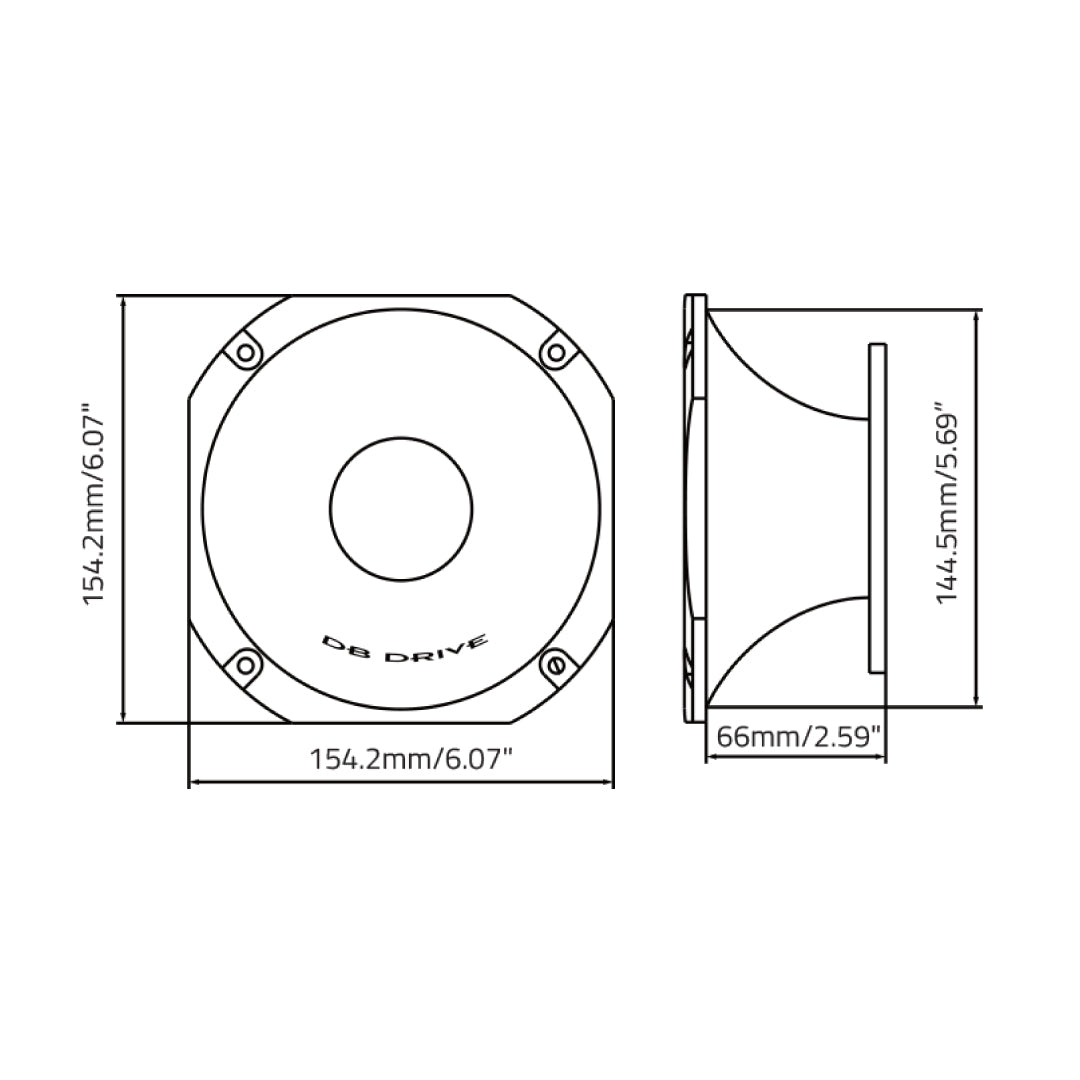 dB Drive P9TWSH plano oficial de montaje de 66 mm