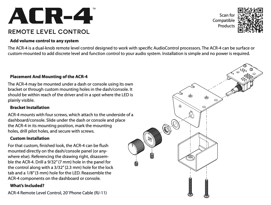AudioControl ACR-4 Control Remoto para Subwoofer - ACR-4 - imagen producto 4