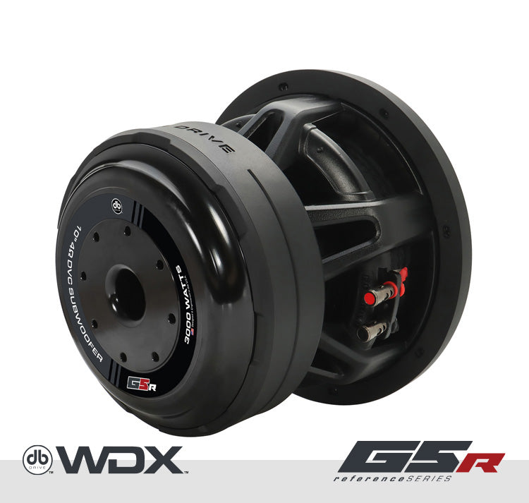 dB Drive WDX10G5R.4, vista posterior de subwoofer de 10 pulgadas, doble bobina de 4 ohms