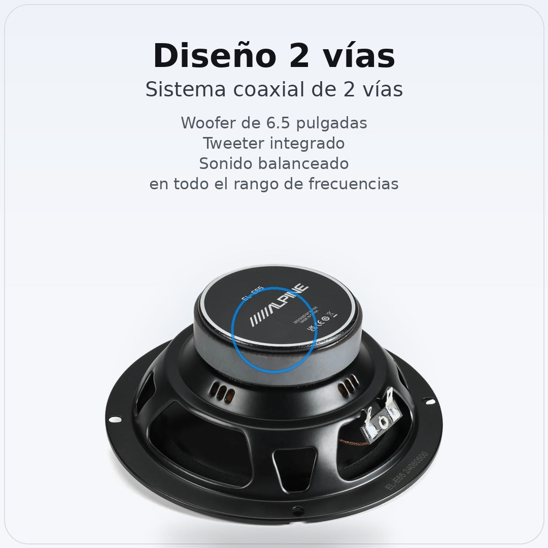 Bocinas Coaxiales Alpine EL-E65G 6.5 Pulgadas 2 Vías