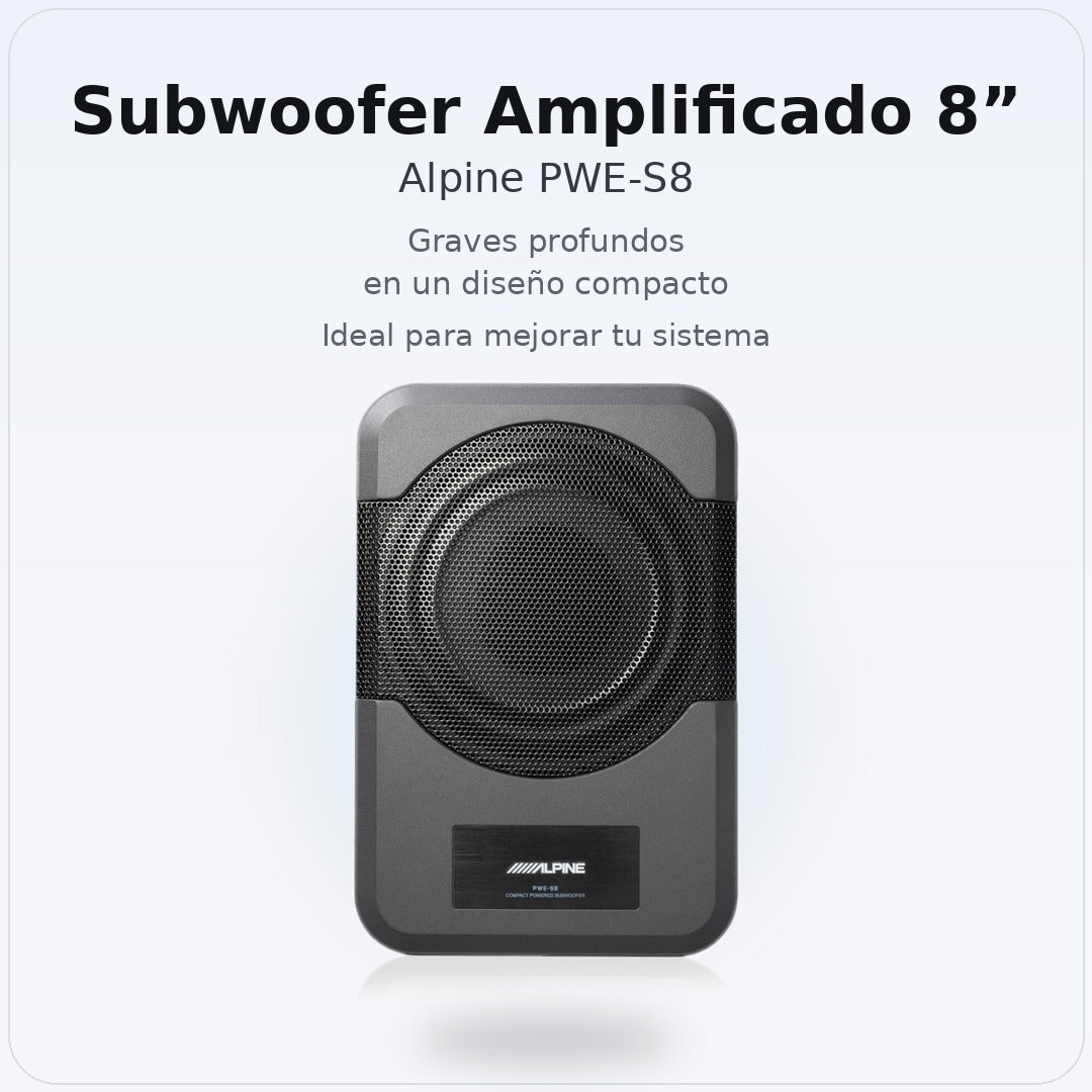 Subwoofer Amplificado 8” Alpine PWE-S8 Compacto