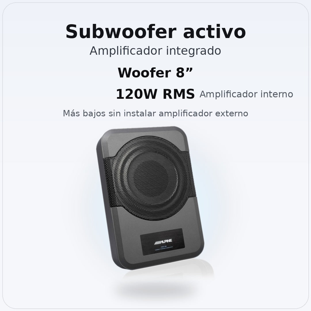 Subwoofer Amplificado 8” Alpine PWE-S8 Compacto