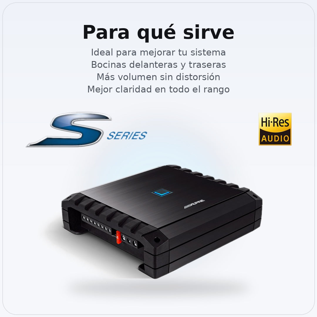 Amplificador 4 Canales Alpine S2-A36F Clase D 160W RMS