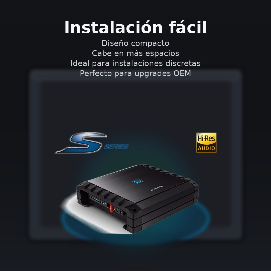 Amplificador 4 Canales Alpine S2-A36F Clase D 160W RMS