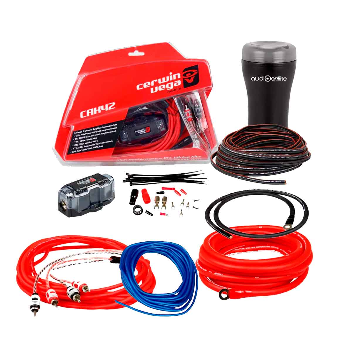 Kit De Instalación Cal 4 Cobre Cerwin Vega CAK42+ Toallitas