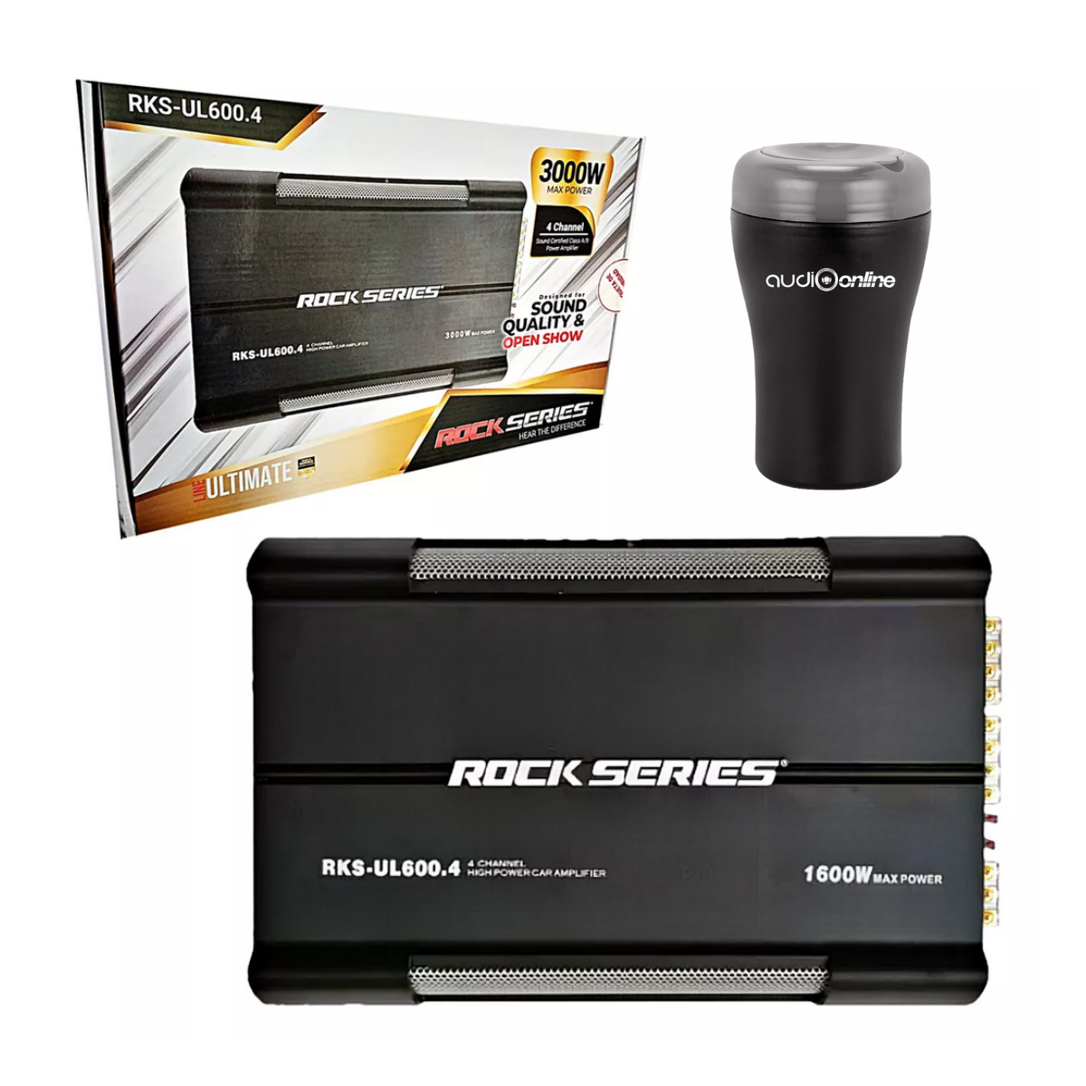 Amplificador Rock Series RKS-UL600.4 - 3000W Máx, 4 Canales, Clase AB