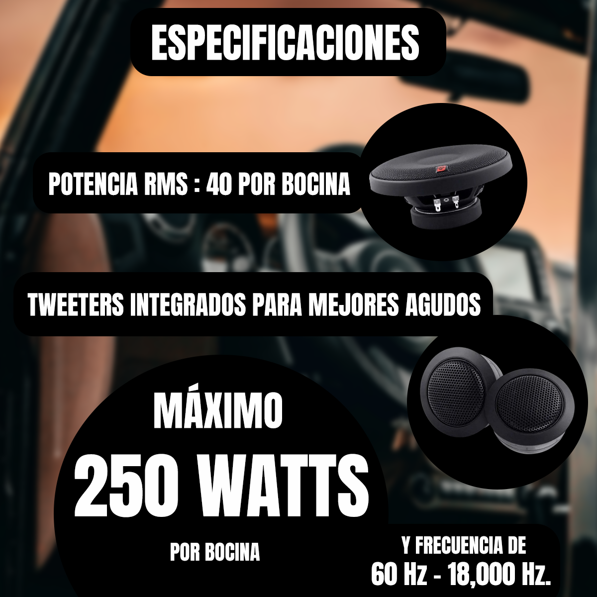 Paquete de 2 Sets de Medios Cerwin Vega XED650C - 6.5″ para Auto