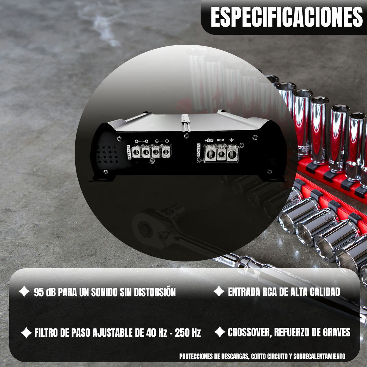 Amplificador Rock Series RKS-UL1400.1 - 3200W Máx, Monocanal, Clase D