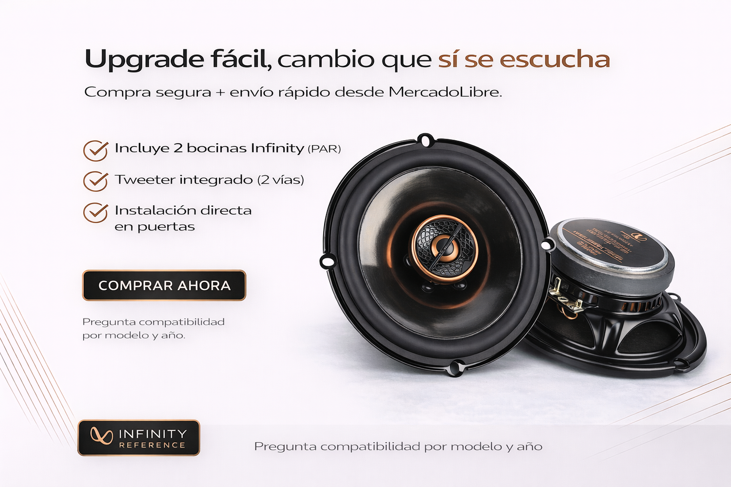 Bocinas Coaxiales Infinity Reference REF607F 6.5” 2 Vías