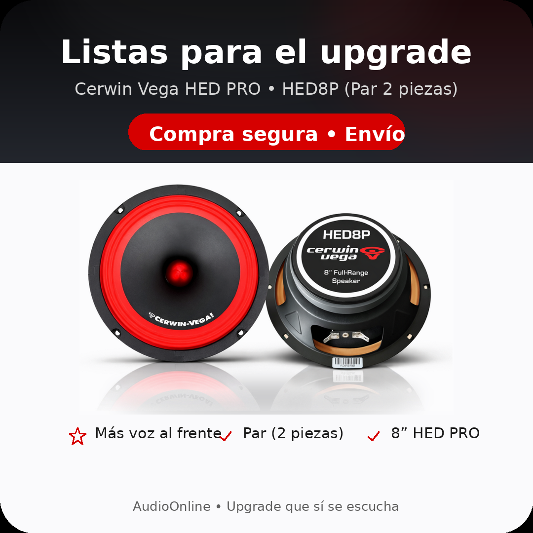 2 Bocinas 8 Pulgadas Medio Rango Cerwin Vega HEDPRO HED8P