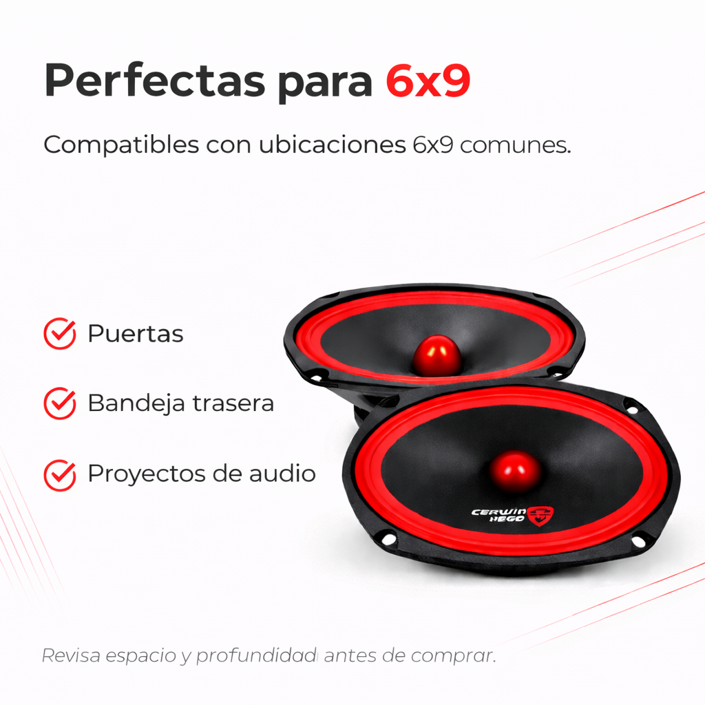 Bocinas Medios Rango Cerwin Vega De 6x9 Pulgadas Hed69p
