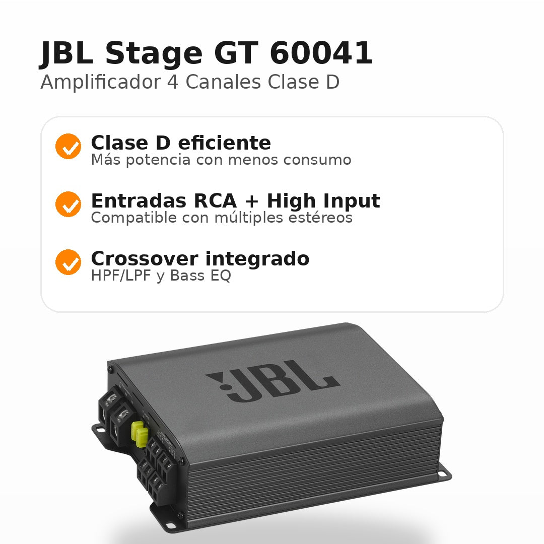 Amplificador 4 Canales JBL Stage GT 60041 Clase D