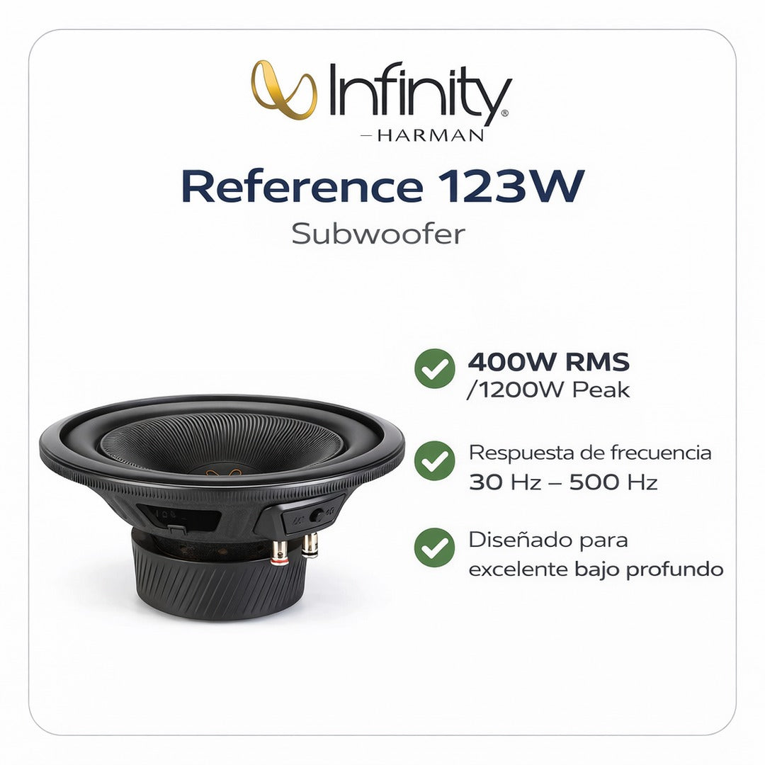 Subwoofer 12” Infinity Reference 123W 2Ω 4Ω