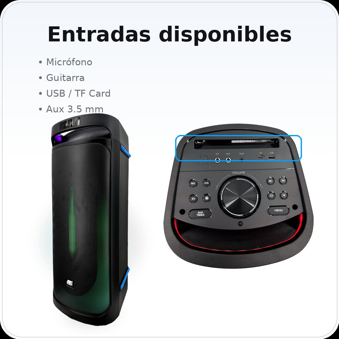 Bocina Party Box ATG FYRE-PRO880 8” Bluetooth LED