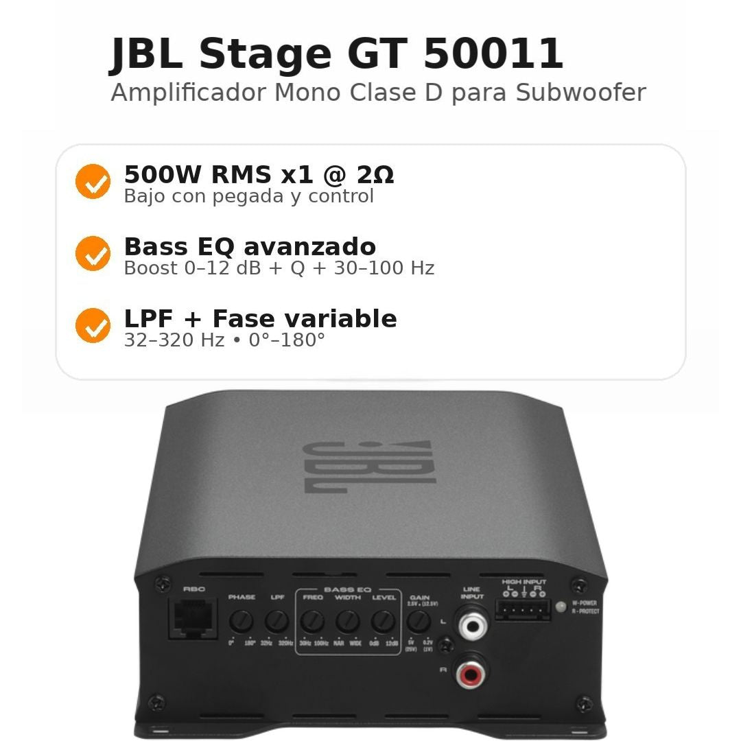 Amplificador Monoblock JBL Stage GT 50011 Clase D